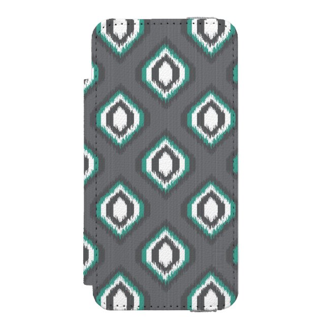 Geometric retro ikat tribal pattern incipio iPhone wallet case (Folio Front)