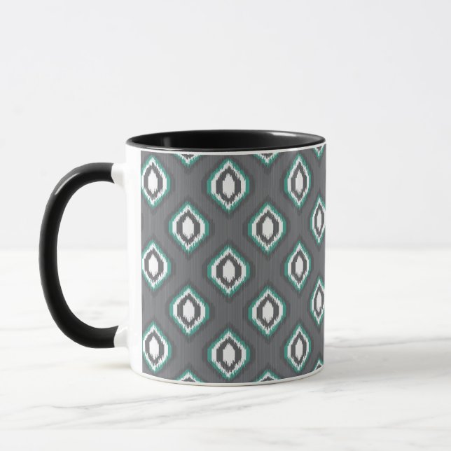 Geometric retro ikat tribal pattern mug (Left)