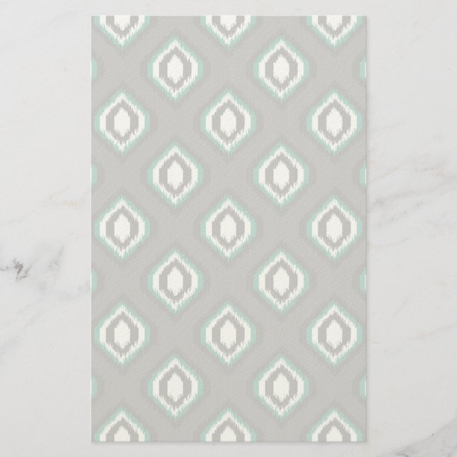 Geometric retro ikat tribal pattern stationery (Front)