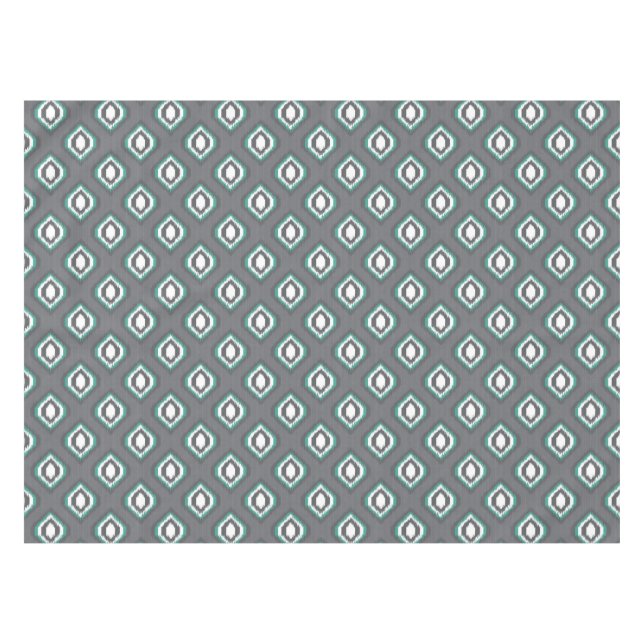 Geometric retro ikat tribal pattern tablecloth (Front (Horizontal))