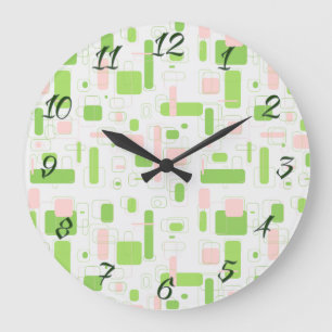 Geometric Retro Midcentury Modern  Large Clock