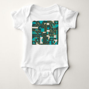 Geometric Retro: Minimalist Artwork Poster. Baby Bodysuit