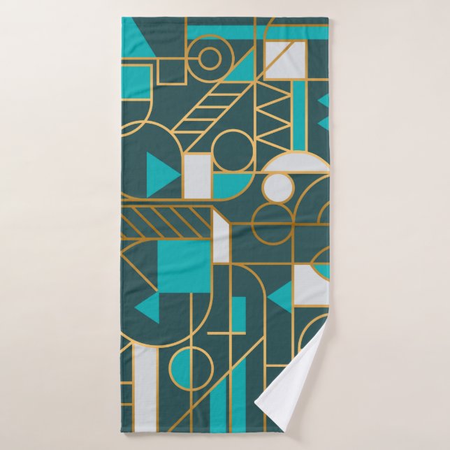 Geometric Retro: Minimalist Artwork Poster. Bath Towel (Bath Towel)