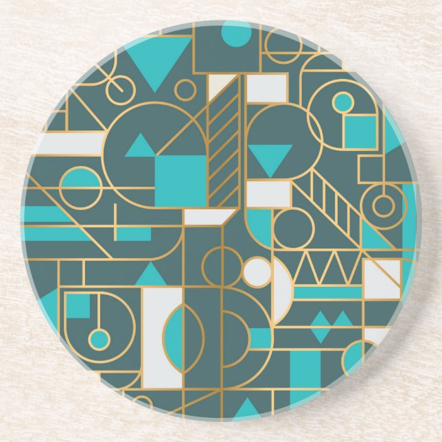Geometric Retro: Minimalist Artwork Poster. Coaster (Front)