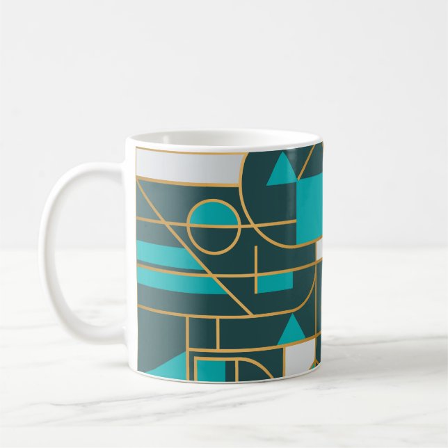 Geometric Retro: Minimalist Artwork Poster. Coffee Mug (Left)