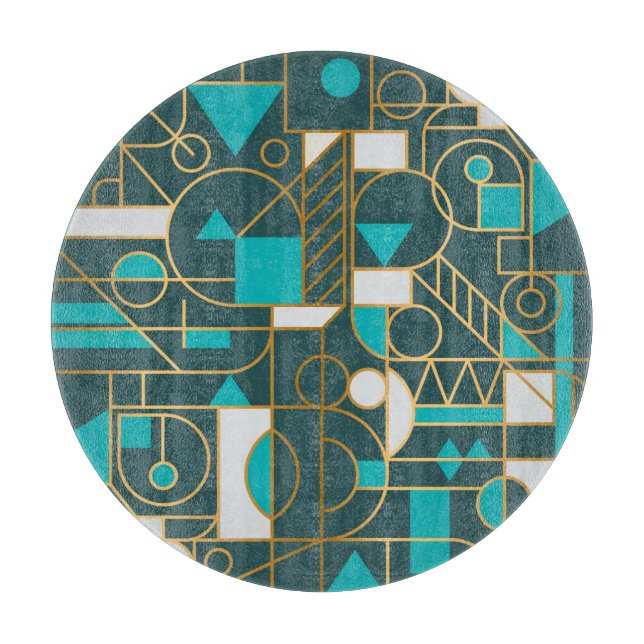 Geometric Retro: Minimalist Artwork Poster. Cutting Board (Front)