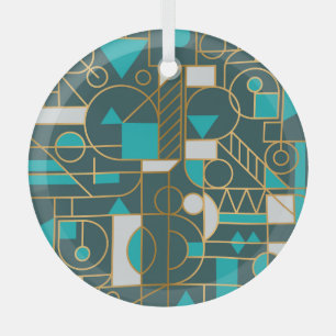 Geometric Retro: Minimalist Artwork Poster. Glass Tree Decoration