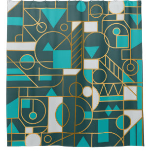Geometric Retro: Minimalist Artwork Poster. Shower Curtain