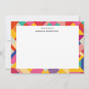 Geometric Retro Multi-Colour Note Cards