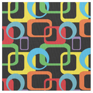 Geometric Retro Multicolored Pattern Fabric