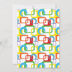 Geometric Retro Multicolored Pattern Invitation