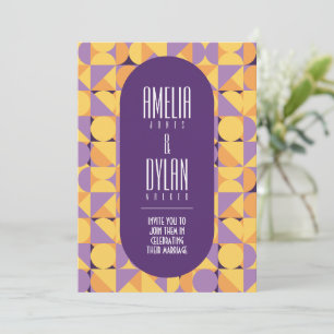 Geometric Retro Vibes Autumn colour Invitation