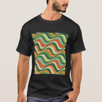 Geometric Retro Wave Stripes Green Shades Optical