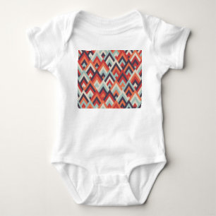 Geometric Rhombus: Vintage Colourful Pattern. Baby Bodysuit