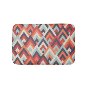 Geometric Rhombus: Vintage Colourful Pattern. Bath Mat