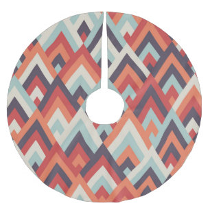 Geometric Rhombus: Vintage Colourful Pattern. Brushed Polyester Tree Skirt
