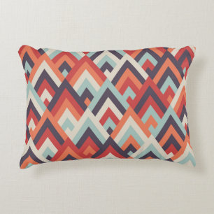Geometric Rhombus: Vintage Colourful Pattern. Decorative Cushion