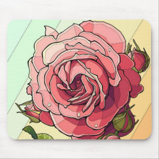 Geometric Rose Elegance Mouse Pad