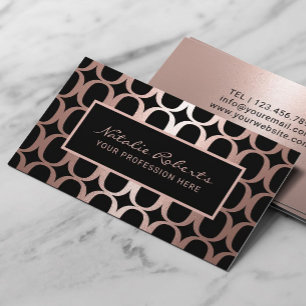 Geometric Rose Gold Hair Stylist Beauty Salon Spa Business Card