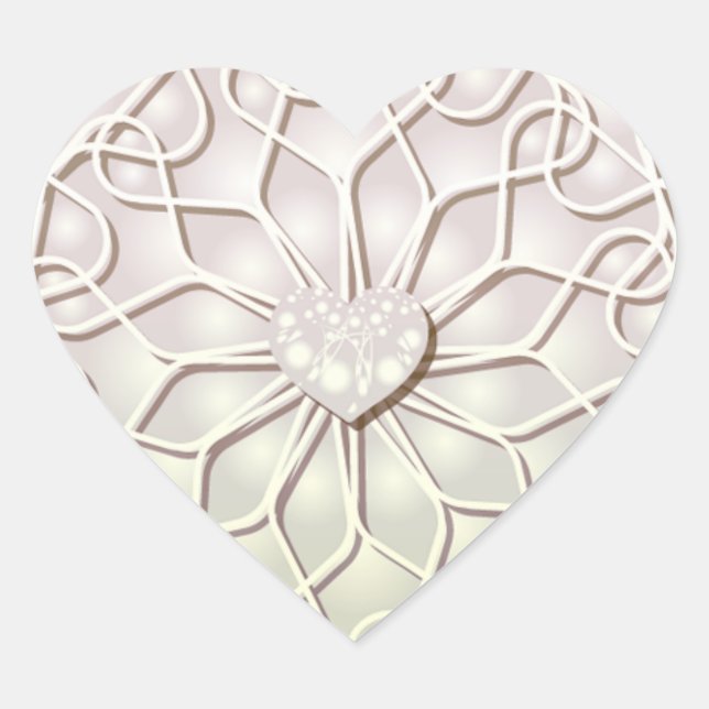 Geometric Rose Gold LOVE Heart Pattern Sticker (Front)
