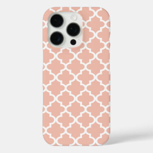 Geometric Rose Gold Quatrefoil Pattern iPhone 16 Pro Case