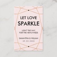 Geometric Rose Gold Sparkle Tag | Custom Colour