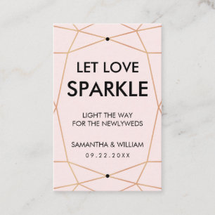 Geometric Rose Gold Sparkle Tag Custom Colour