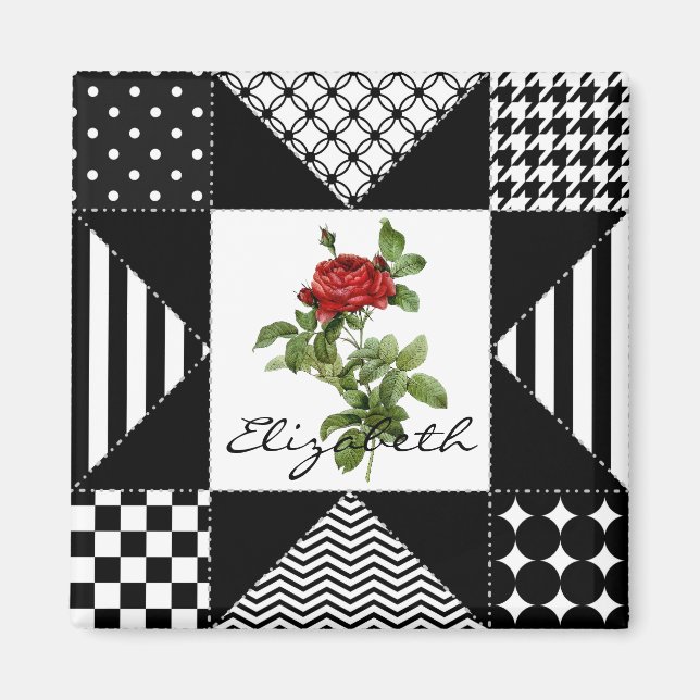Geometric Rose Name Magnet (Front)