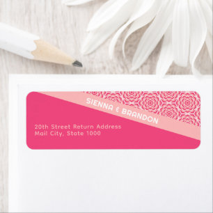 Geometric Roses Red Label Return Address Label