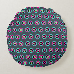 Geometric Round Throw Pillow – Bold & Pastel Colou