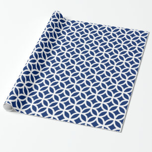 Geometric Royal Blue Wrapping Paper