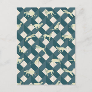 Geometric Safari Wild Leopard Animal Holiday Postcard