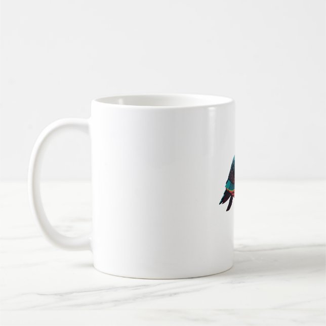 Geometric Sea Turtle Red Coffee Mug (Left)
