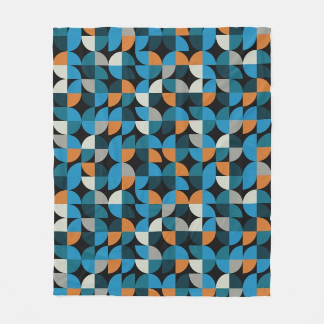 Geometric seamless mosaic tiles pattern, backgroun fleece blanket (Front)