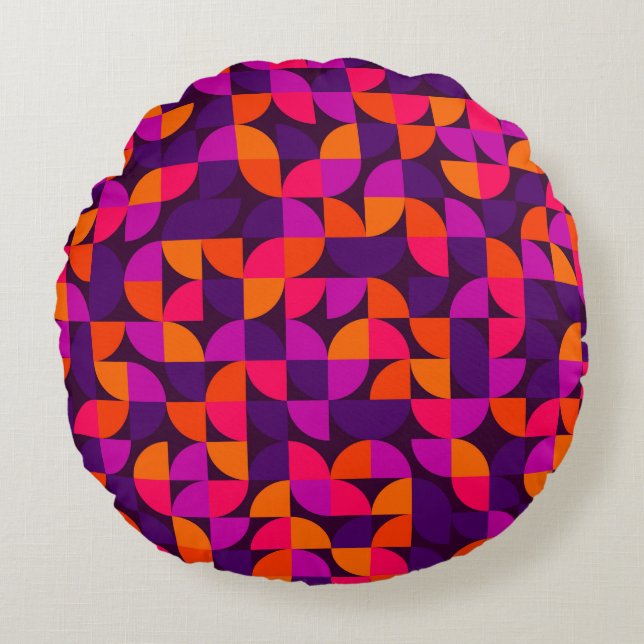 Geometric seamless pattern. Abstract vintage vinta Round Cushion (Front)