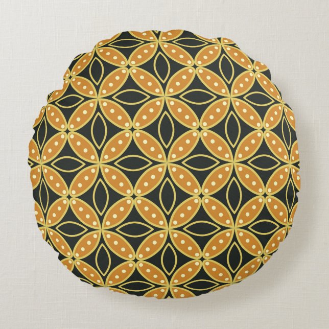 Geometric Seamless pattern background. Batik desig Round Cushion (Front)