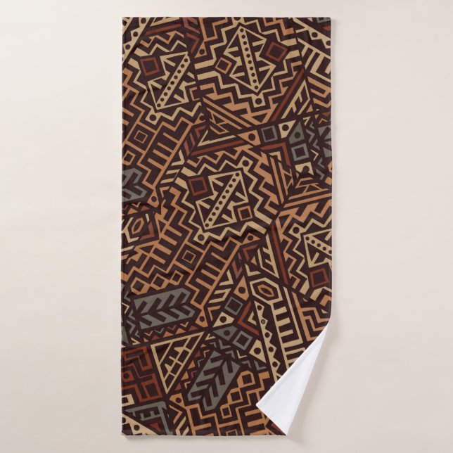 Geometric seamless pattern created in trendy ethni bath towel (Bath Towel)