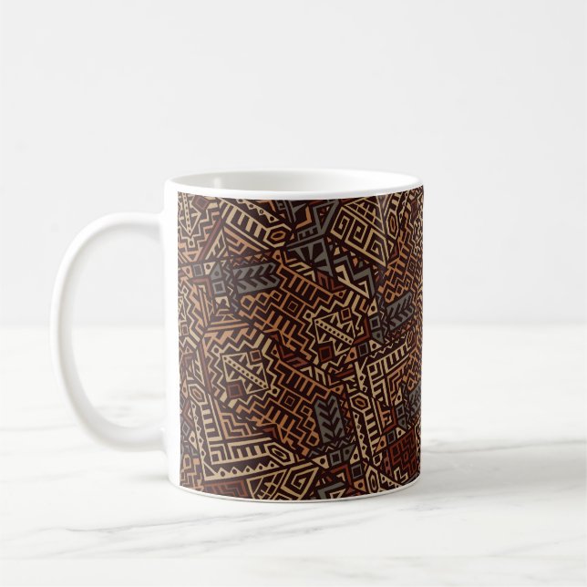 Geometric seamless pattern created in trendy ethni coffee mug (Left)
