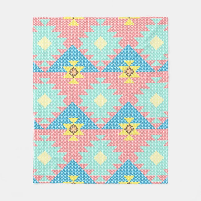 Geometric seamless pattern design,  home decor ide fleece blanket (Front)