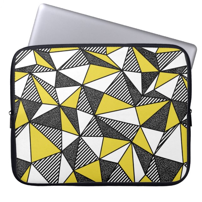 Geometric seamless pattern in retro style laptop sleeve (Front)