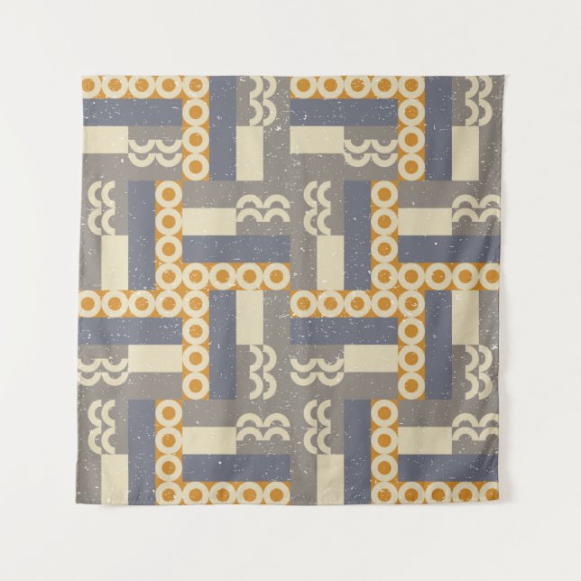 Geometric seamless pattern in retro style . Modern Tapestry (Front)