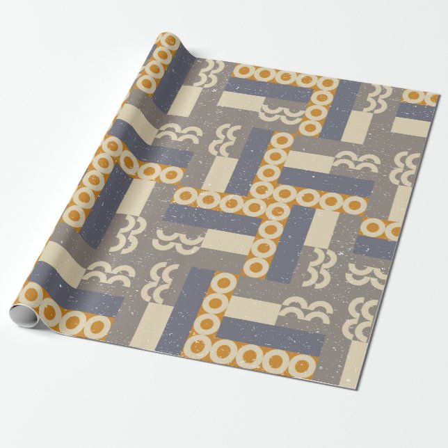 Geometric seamless pattern in retro style . Modern Wrapping Paper (Unrolled)