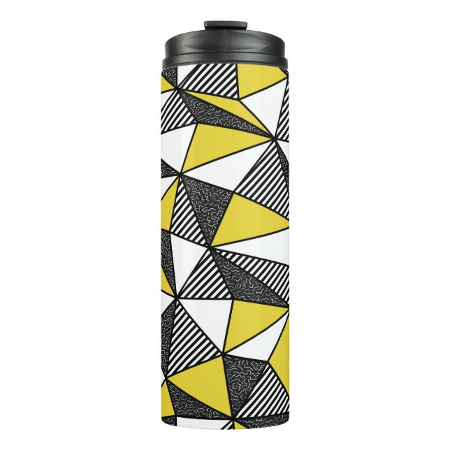 Geometric seamless pattern in retro style thermal tumbler (Front)