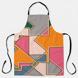 geometric seamless pattern, lines, orange, purple apron
