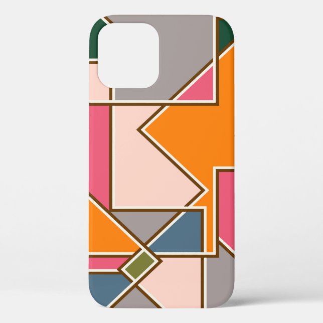 geometric seamless pattern, lines, orange, purple Case-Mate iPhone case (Back)