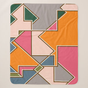 geometric seamless pattern, lines, orange, purple sherpa blanket