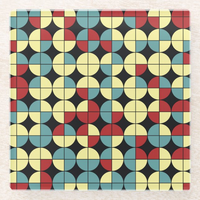 Geometric seamless pattern, modern design. glass coaster (Front)