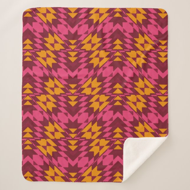 Geometric seamless pattern sherpa blanket (Front)