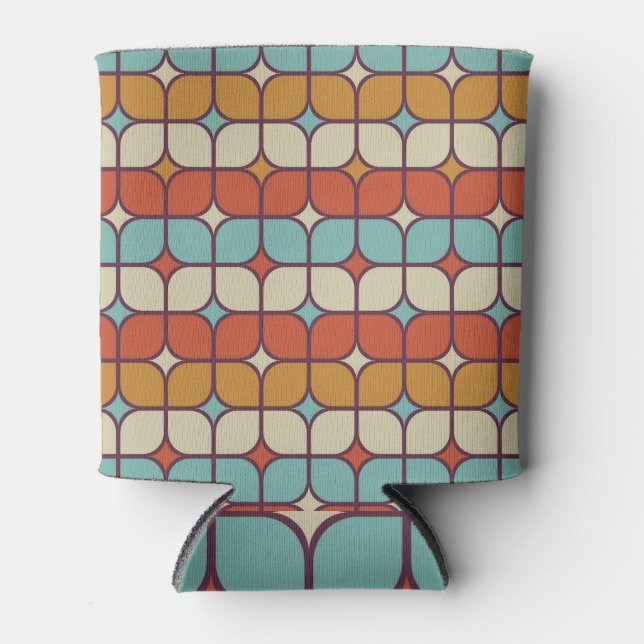 Geometric seamless pattern, vintage style. can cooler (Front)