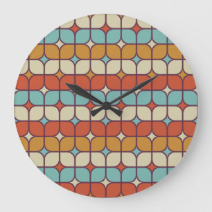 Geometric seamless pattern, vintage style. large clock